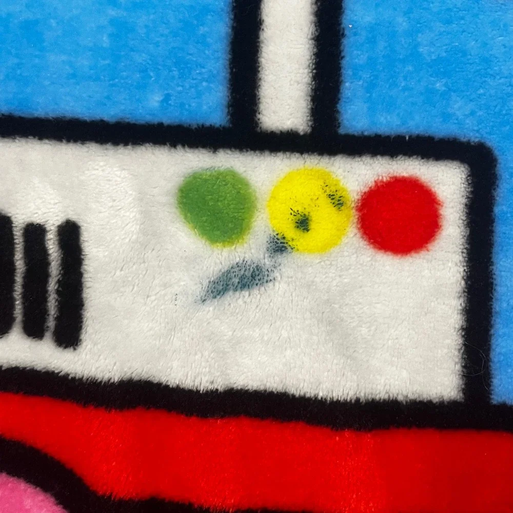 Sanrio Hello Kitty and Friends Kawaii Mart‎ Plush Throw Blanket Blue Red Fleece